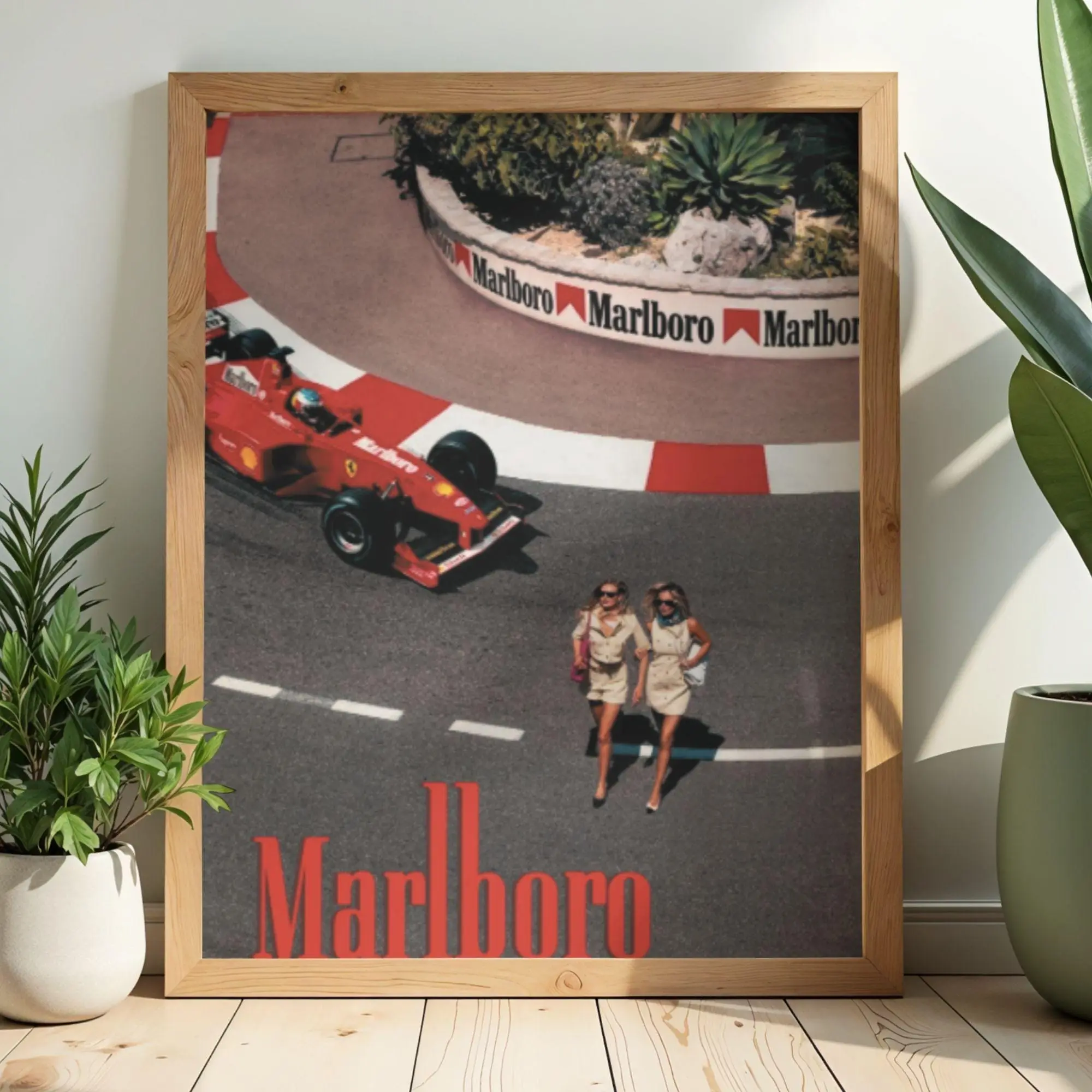[ No Frame ] Vintage Marlboro Monaco Formula One Poster, Ferrari Girlies Car Print Tipsy Posters