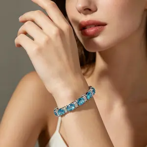 Zirconia Crystal Inlaid Bracelet |   Women's Fade-Resistant Hand Jewelry, Fashion Minimalist Bracelet, Exquisite Accessory