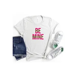 Be Mine- GRAY Tee w/ Leopard & Red Letters