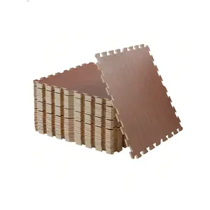 Fitness equipment  12PCS Tiles 24x24 Interlocking 48sq.Ft. Waterproof Gym Flooring Wood Grain Puzzle Mats Exercise Floor Foam Mat For Home Workout Equipment Strength training