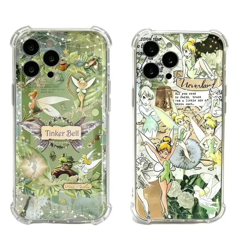TT-Tinker Bell Inspired Phone Case – Magical Fairy Aesthetic Design | Matte TPU Shock-Absorbing Protective Cover for iPhone 11–17 | Cute Fashion Gift for Her