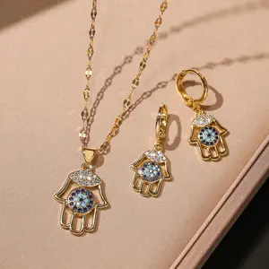 Eyes Pendant Charm Jewelry Set - Includes Chain Necklace, Bracelet, Earrings - High-End Fashion Sports & Outdoor Accessory, Party Gift
