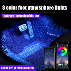 Automotive interior atmosphere lights, car mobile app, colorful lights, voice controlled lights, car music rhythm lights, car colorful flashing lights, atmosphere lights, high brightness LED, non-destructive installation, USB plug, color changing lights