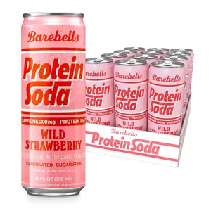Barebells Protein Soda Sugar Free 10g Protein 200mg Caffeine B Vitamins Sparkling Energy Drink Ready to Drink 12 Fl Oz