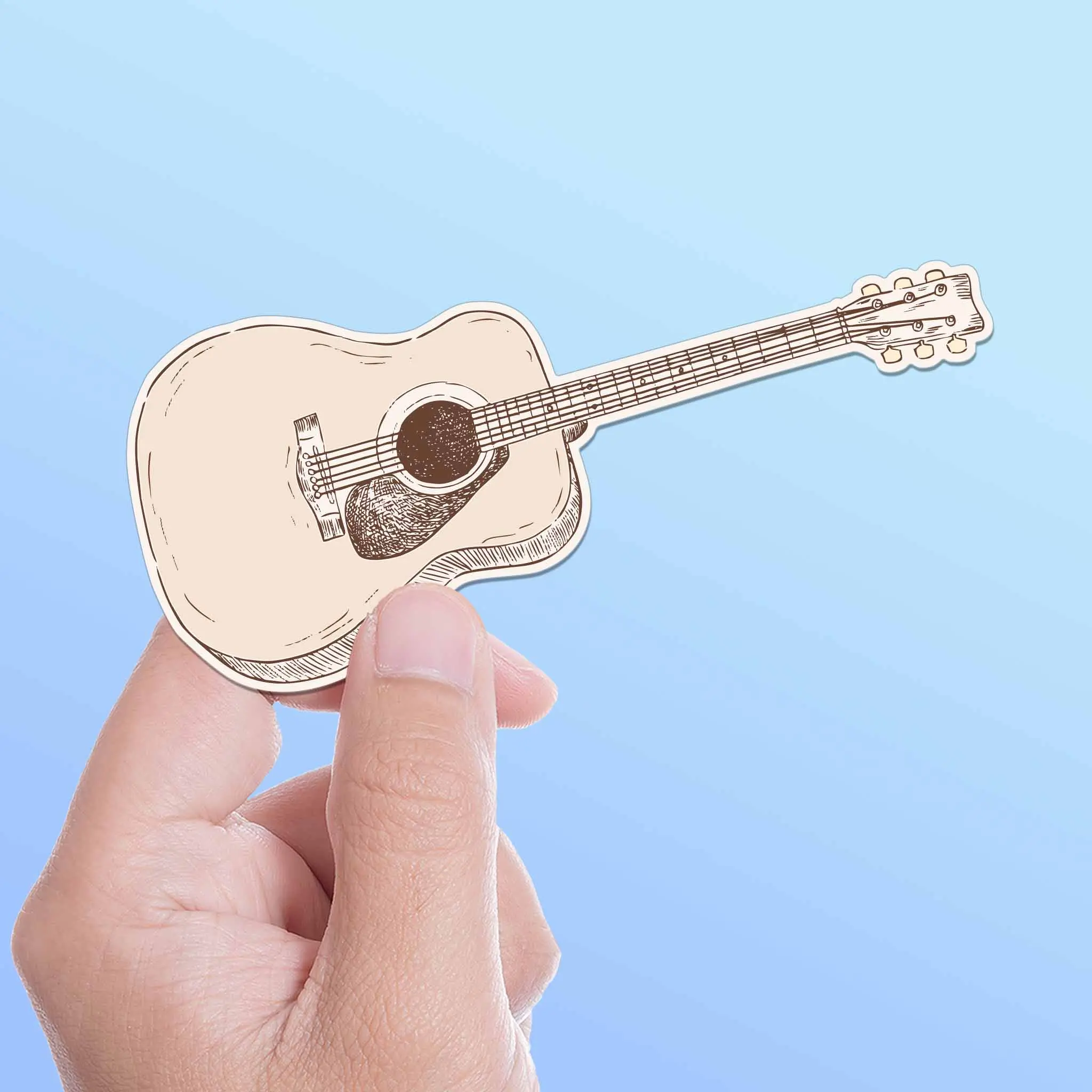 Acoustic Guitar Sticker - Cute Musician Decal