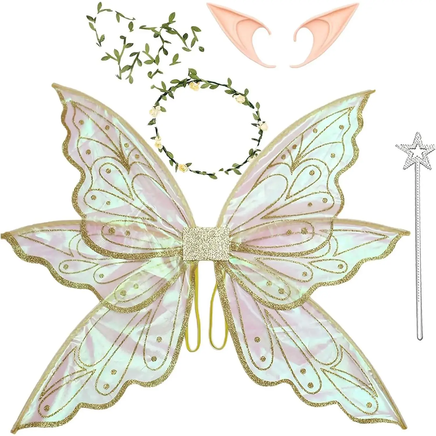 Large  Fairy Wings for Adults Dress Up Sparkling Sheer Wings Butterfly Fairy Halloween Costume Angel Wings for Women