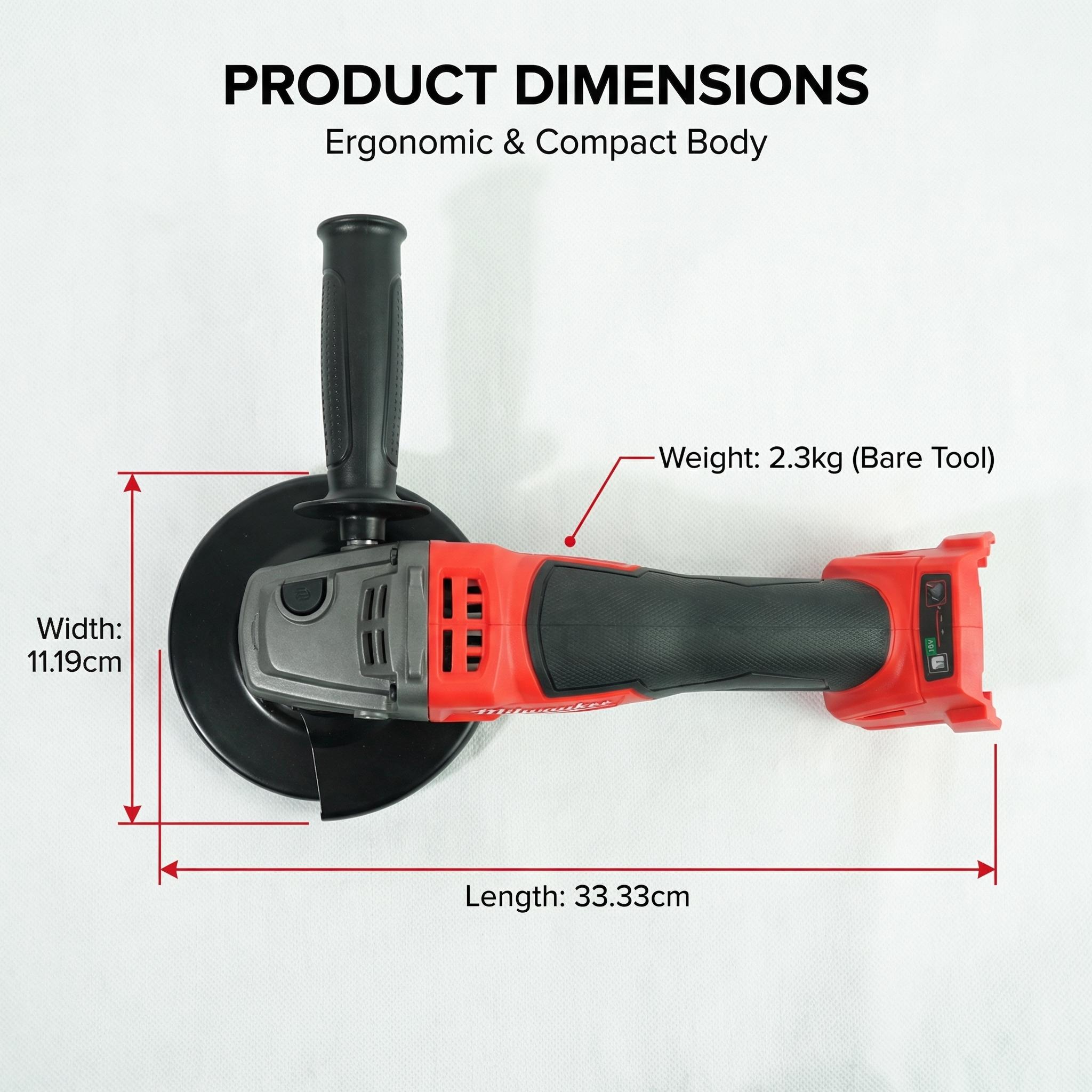 Milwaukee 18V 125mm Brushless Angle Grinder With Battery Charger for Fabrication Power Tool Variable Speed Control Cordless Lithium Nailer Kit