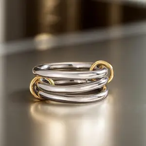 1pc a Sleek Three-Ring Fashion Accessory Suitable for Parties