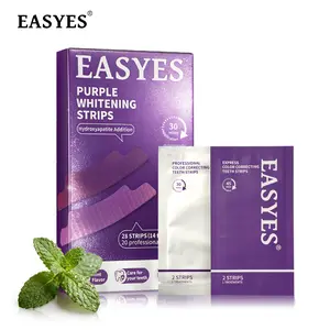【Easyes】Purple Teeth Whitening Strips - Sensitivity Free no slip Dry Strip Technology Safe for Enamel on Sensitive Teeth Whitening 7/14  Whitening Sessions 3X Soothing&Dual Repair -SW-2