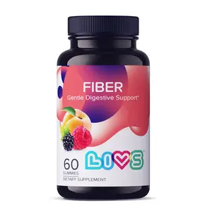 LIVS Gummy Vitamins Fiber Gummies for Digestive Support Natural Fruity Flavor 60 Gummies Dietary Supplement Gentle Digestive Health Plant-Based & Optimum Healthcare