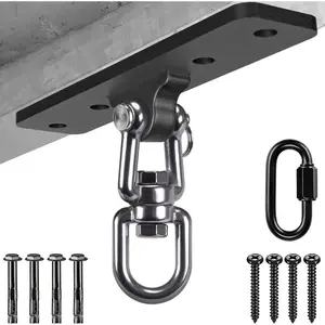 360° Rotation Heavy Bag Hanger, Punching Bag Ceiling Mount Hook, 600 LB Capacity for Boxing, MMA, Aerial Yoga, Hammock and More