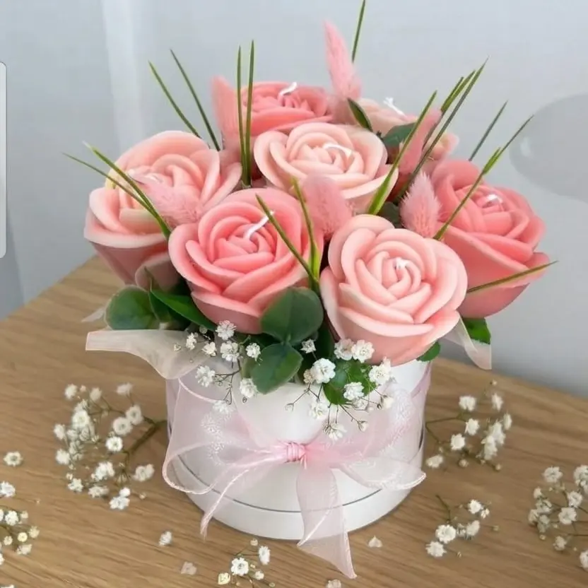 BOUQUET ROSES HANDMADE CANDLES
