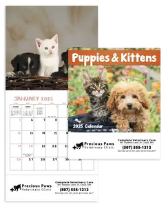 Personalized Puppies & Kittens Mini Calendar Printed