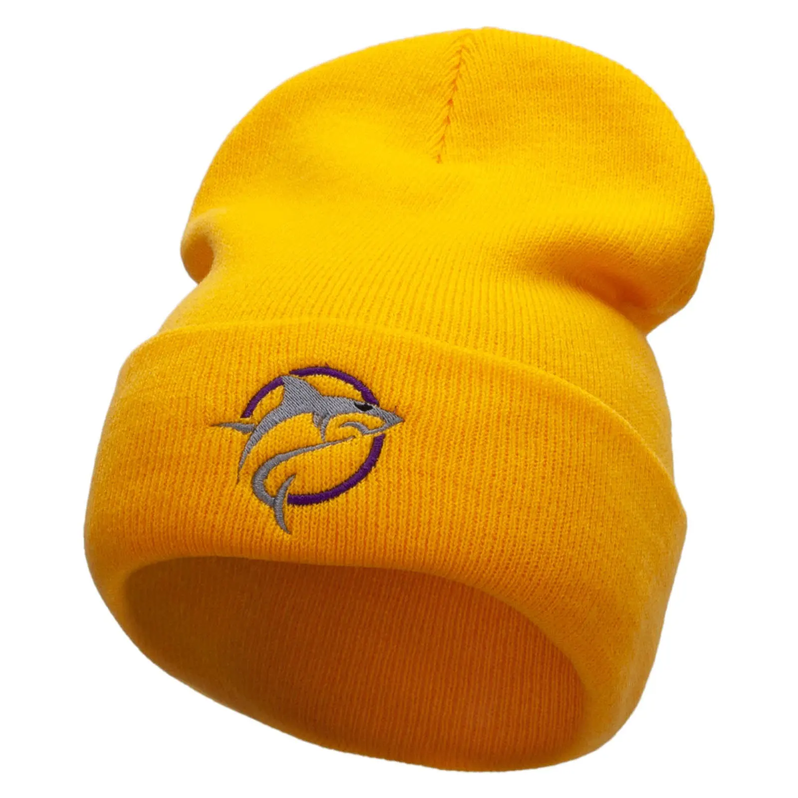 Shark Jump Embroidered 12 Inch Long Knitted Beanie