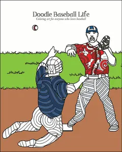 Everything Baseball Sports Gift - Doodle Baseball Life Adult Coloring Book