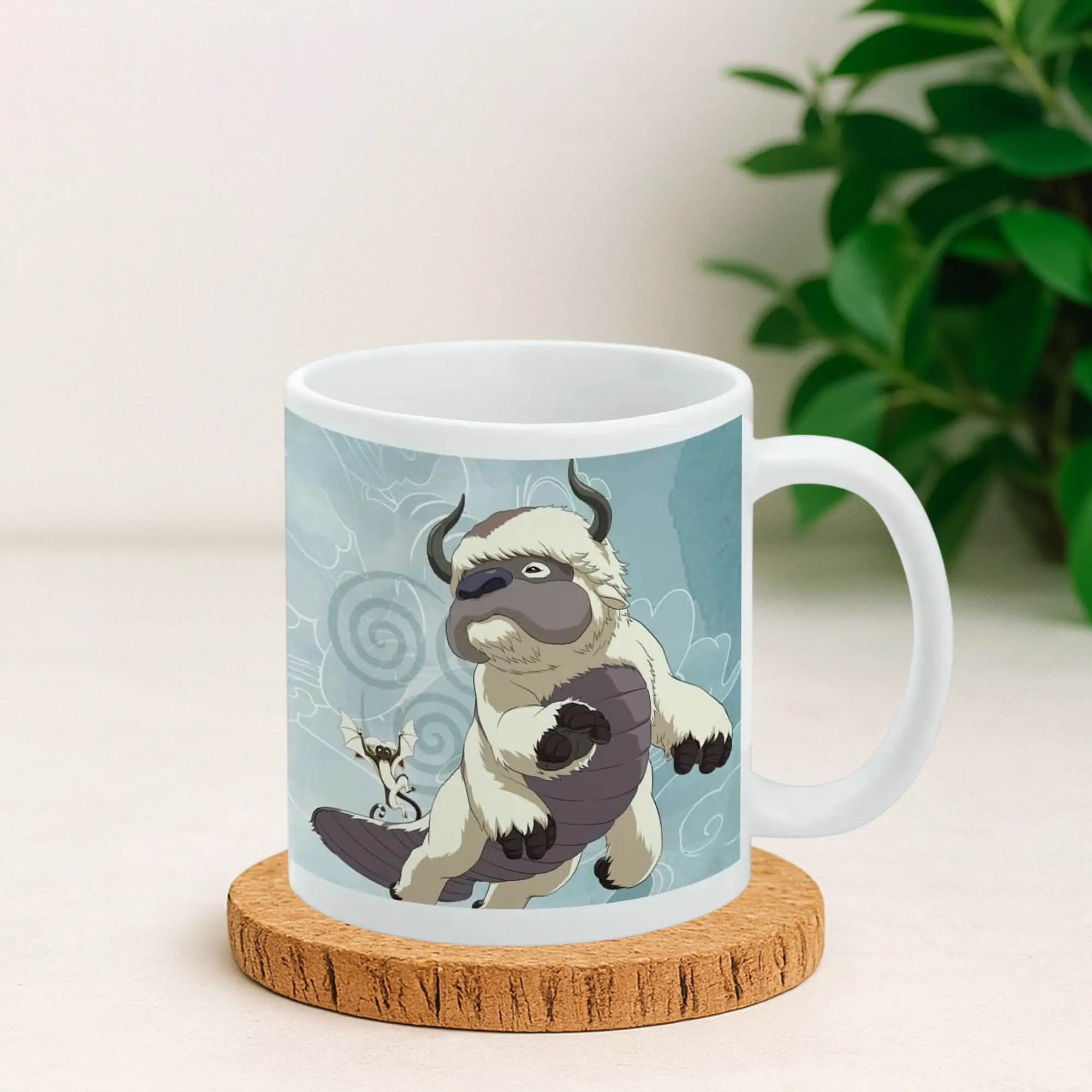 Appa Flying Bison Cute Mug, Avatar The Last Airbender Anime Creamic Cup, ATLA Appa Manga Coffee Mug, Cute Cartoon Fan Gift