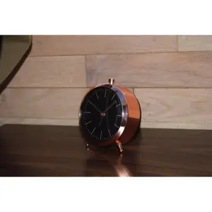 212 MAIN Cidron Dome-Shape Glass Lens Alarm Clock - Compact Copper Finish Metal Piece with Quiet Operation, Creative Decorative Clock for Home Interior, Home Goods, Decoration Items