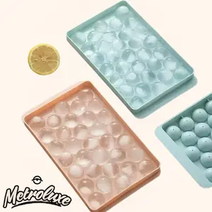 Ice Cube Trays for Cocktails – Multi-Compartment Ball-Shaped Mold, Plastic