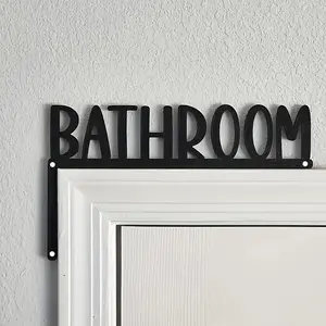 1Pcs Metal Bathroom Sign Wall Hanging – Farmhouse Door Frame Corner Decor, Rustic & Durable Indoor Wall Mount – Perfect for Bathroom Indicator & Home Decoration