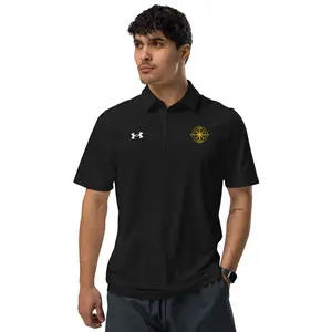 Under Armour Men's Polo Shirt - Black, 100% Polyester, Anti-Odor Technology, Breathable Fabric, 3-Button Placket, Relaxed Fit