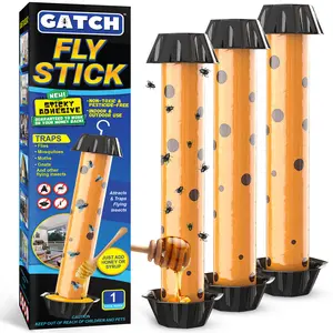 Fruit Fly Trap – Sticky Fly Stick for Mosquitoes, Gnats, Wasps & Flying Insects | Indoor & Outdoor Bug Catcher - 3pk,4pk,12pk,20pk