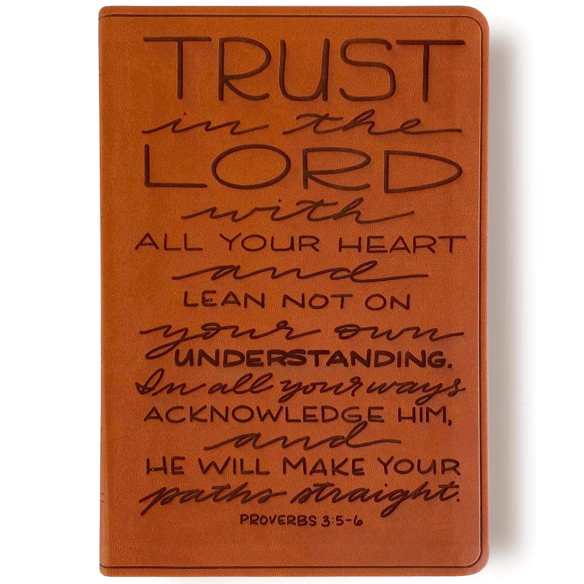 Personalized ESV Large Print Bible - Light Brown - Trust in the Lord With All Your Heart - Hand Lettered and Engraved