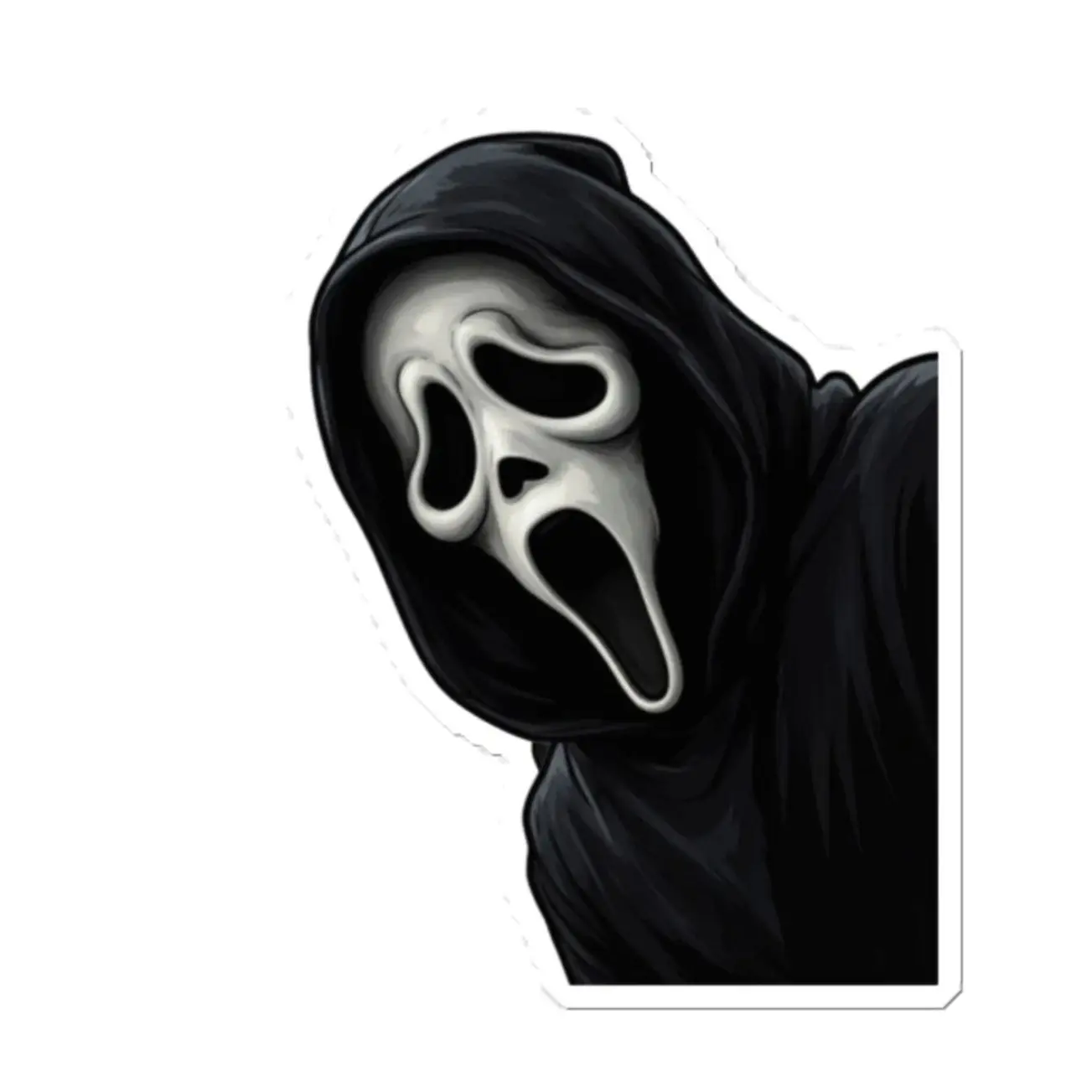 Ghostface Peek Sticker | Durable Vinyl Decal
