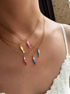 Stainless Steel Double sided Enamel Fish Pendant Necklace Exquisite Chain Jewelry Cute Daily Party Women's Jewelry Accessories Jewelrys Gifts