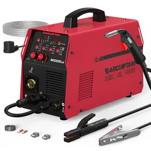 ARCCAPTAIN MIG200 Digital MIG Welder - Portable Welding Machine, Heavy-Duty Metal Tool for Beginner Welders, Father's Day Gift Option