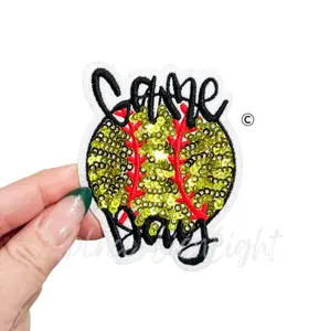 Game Day Softball Embroidery Sequin Patch