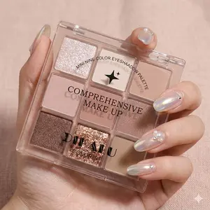 9 Colors Pro Glitter Eyeshadow Palette, Shimmer Matte Blend, Nude Makeup, Professional Quality, Perfect for Daily Use, Long-Lasting Finish