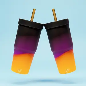 Silipint Silicone 32 oz Straw Tumbler (Pack of 2) – BPA-Free, Unbreakable Cups for Everyday Hydration, Home & Gifting