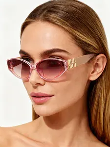 Women's Round Frame Trendy Styling High Quality Sunglasses, Ditsy Floral Pattern, Metal Material, UV Protection, Casual Style, All-Season Wear