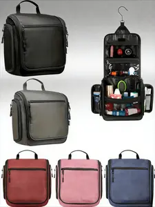 D&D Hanging Travel Toiletry Bag for Men and Women – Large Cosmetics, Makeup and Toiletries Organizer Kit with 10 Compartments, YKK Zippers, XXL Metal Swivel Hook, Water-Resistant