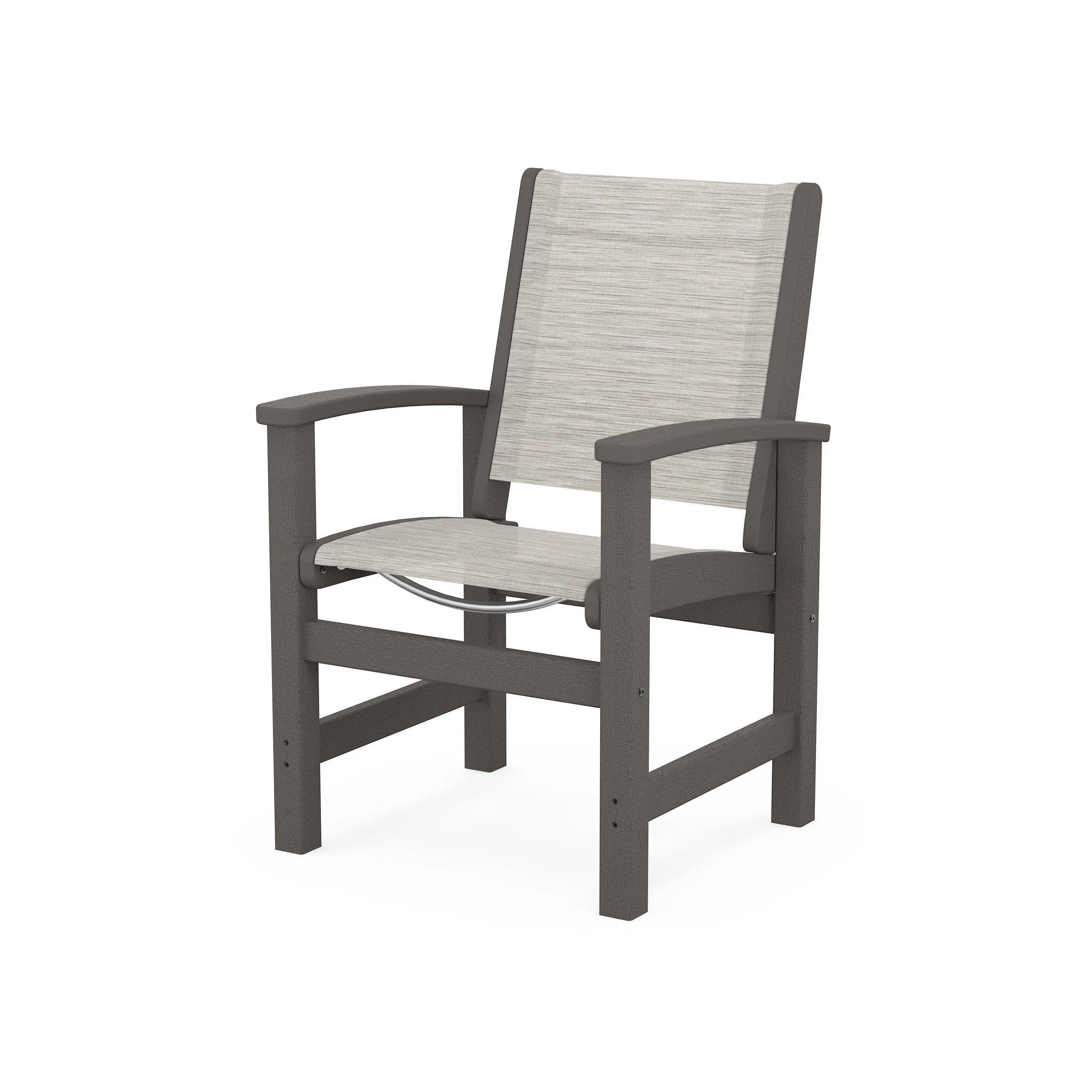 POLYWOOD Coastal Dining Chair in Vintage Coffee with Birch Sling