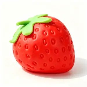 Toymendous Squeeze Strawberry - Extra Large 4" Rare Squishy Stress Ball for Adults & Kids 3+ - Fruity Fidget Toy for Stress Relief & Sensory Play - Safe & Durable Non-Toxic Material