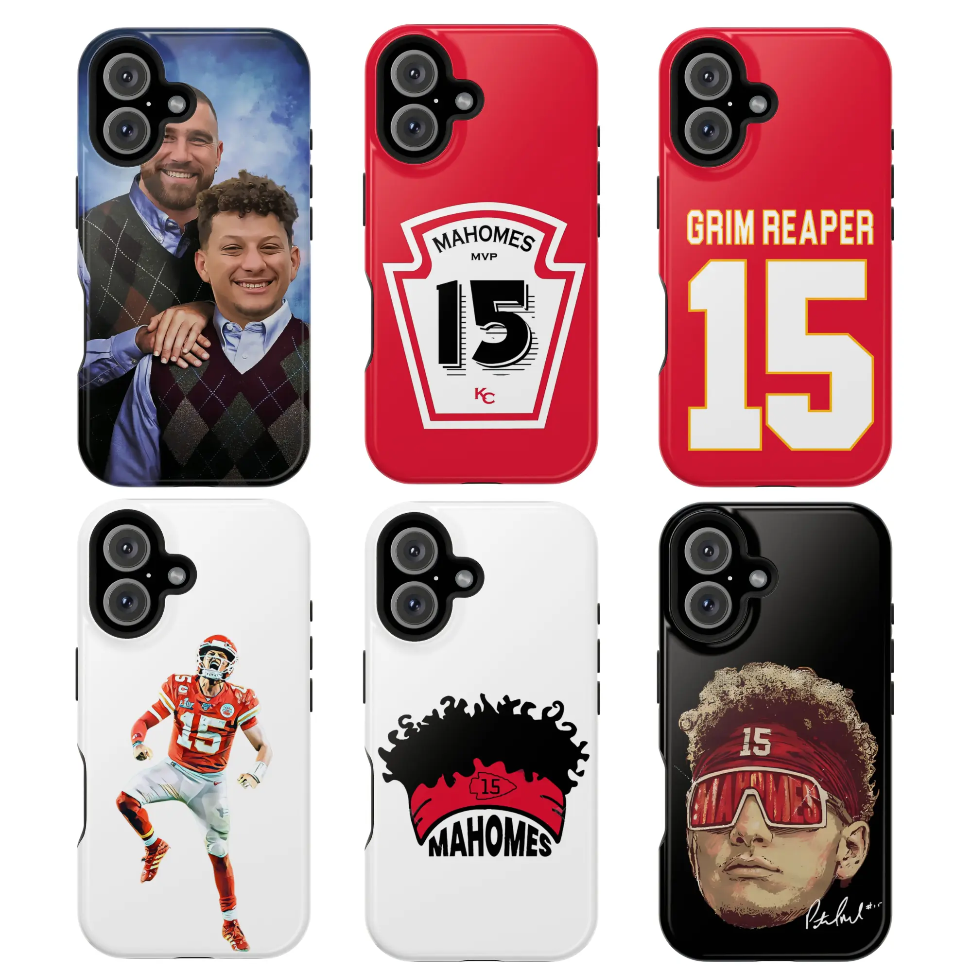 Gravitiq, P Mahomes 15 MVP Phone Case, For iPhone 12 To 17 Pro Max, Red Game Day Sports Fan Style Tough Phone Case, MagSafe Shockproof Durable Anti Scratch Protective Cover, Gift For Fans