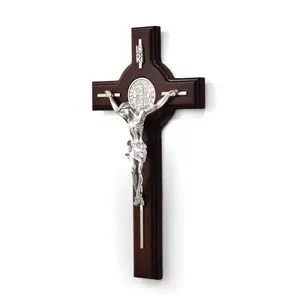 SAINT BENEDICT WOODEN WALL CRUCIFIX 8''