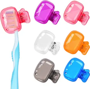6 Pack Toothbrush Covers Portable Toothbrush Protector Coverings Clips Tooth Brush Storage Head Cover Cap Tooth Brush Covers for Kids Bathroom Home Travel Tooth Brush Case