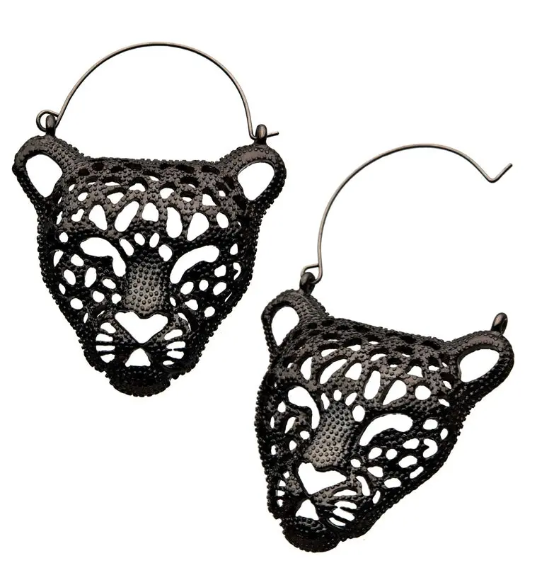 Gunmetal Panther Plug Hoops