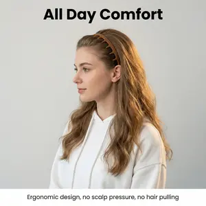 2 Counts Silicone Comb Headbands for Women, Toothed Hair Band Fixes Hair Stably In Daily Styling