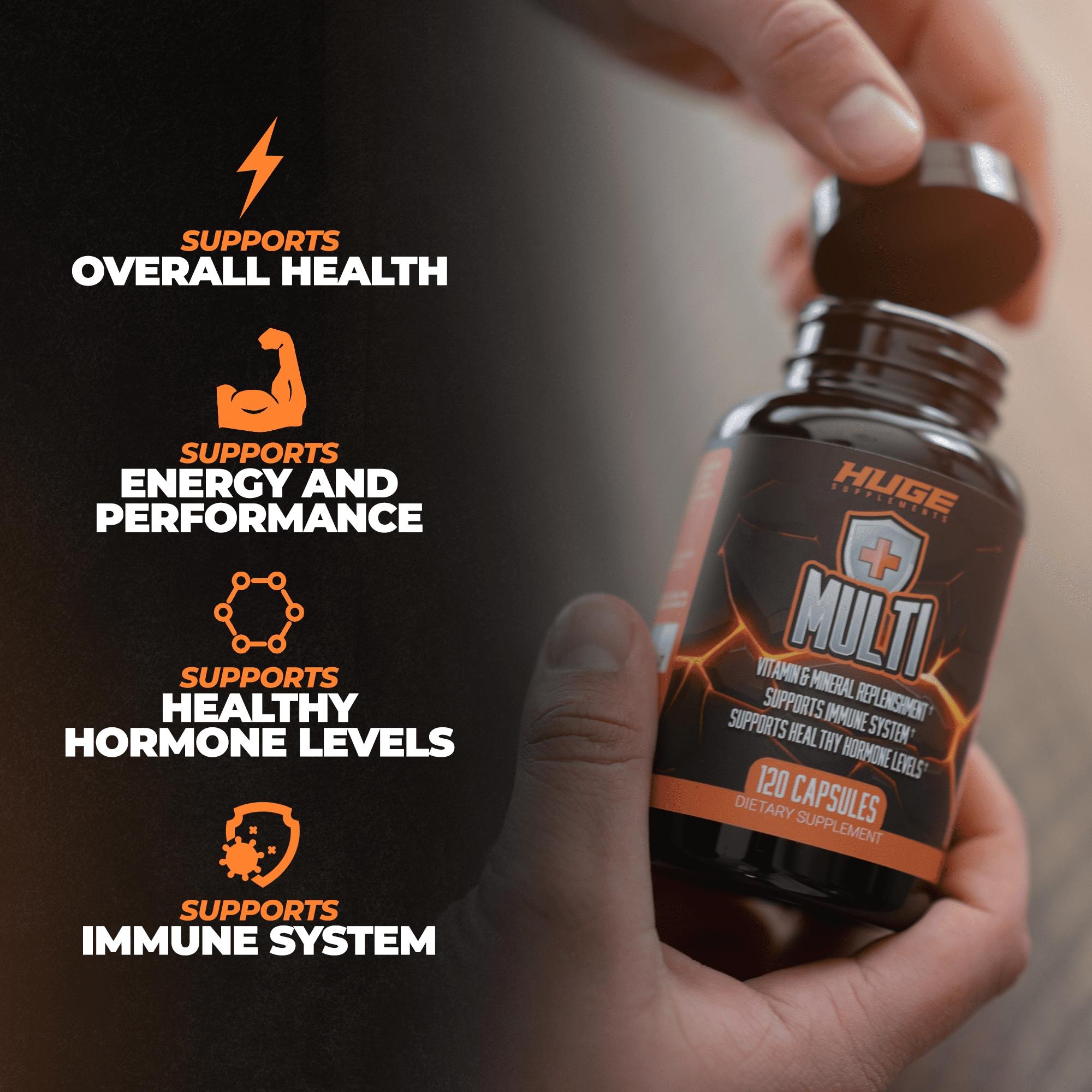 Huge Multi, Multivitamin for Men, High-Performance All-in-One Formula for Athletes, Vitamin & Mineral Replenishment