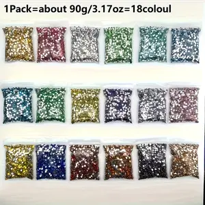 Sparkling 5D Round Resin Rhinestone Bedazzling Kit, 90g 3mm Flatback Silver Drills for Kids' DIY Diamond Painting, Nail Art