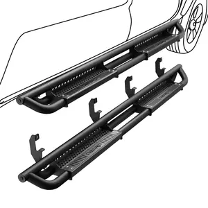 OEDRO 6 inch Running Boards Compatible with 2019-2025 Chevy Silverado/GMC Sierra 1500 Crew Cab, 2020-2025 Silverado/Sierra 2500HD 3500HD, Bolt-on Paintable Side Steps, Powder Coated Black Nerf Bars