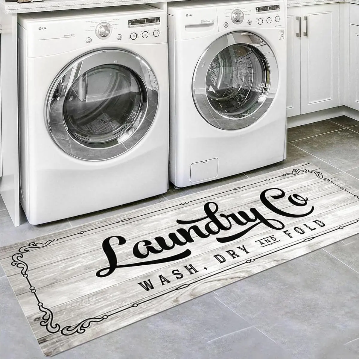 Velvet Household Decorative Rug - 50x160cm Farmhouse Kitchen Rug, Non-Slip Rubber Back, Machine Washable, High-Traffic Multifunctional Indoor Bath Mat
