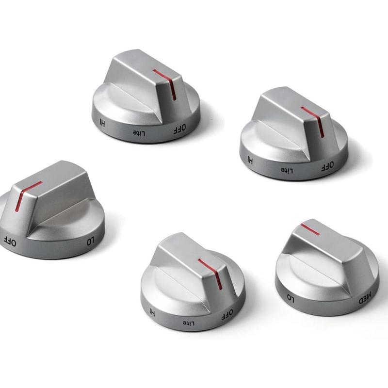 DG64-00975A Stove knobs Replacement for Samsung Stove Parts NE/NX9000T NX60T8511SS/AA DG94-03443A Oven Knobs Samsung Gas Range Parts Gray Burner Knobs Stove Control Knobs Cooktop Knobs 5 Pcs