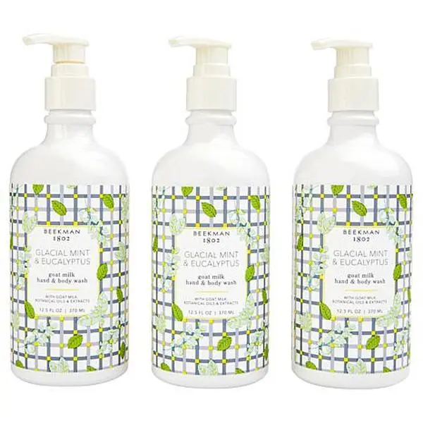 Beekman 1802 Goat Milk Mint & Eucalyptus Hand & Body Wash 3-pack