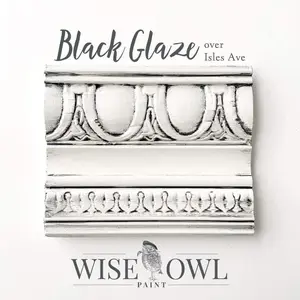 Wise Owl Paint Black Glaze over Isles Ave - 8 oz Size for Detailed Projects - Strong Finish & Easy Application Tips Included