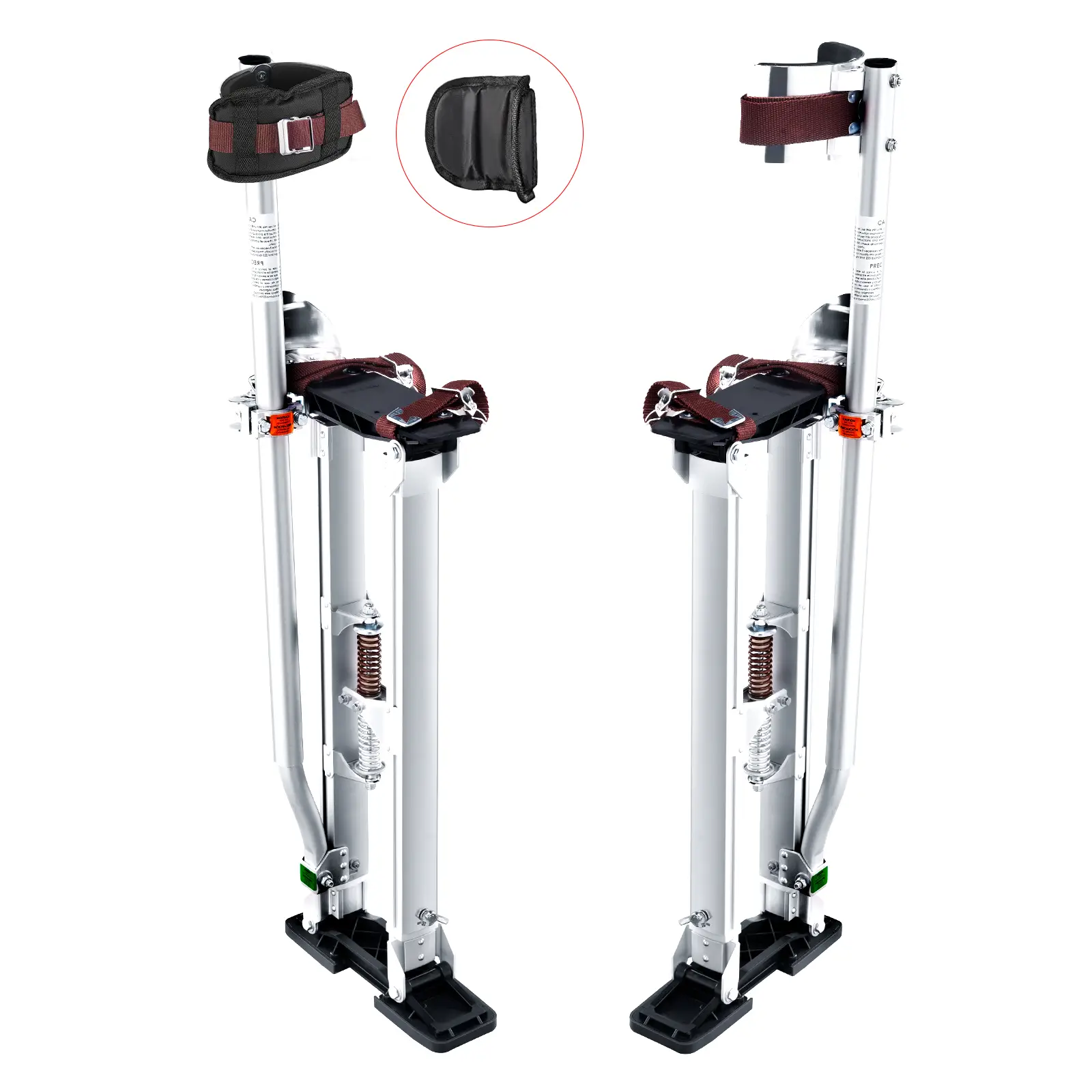 VEVOR Drywall Stilts, 24''-40'' Adjustable Aluminum Tool Stilts with Protective Knee Pads, Durable and Non-slip Work Stilts for Sheetrock Painting, Wa