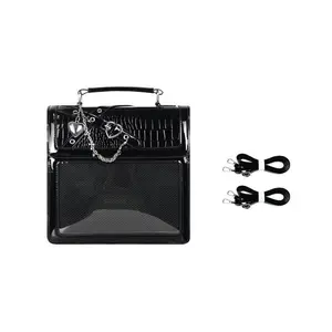 2026 Trendy Original Subculture Gothic Y2K Transparent Anime Badge Painterly Bag Women Black Ita Bag